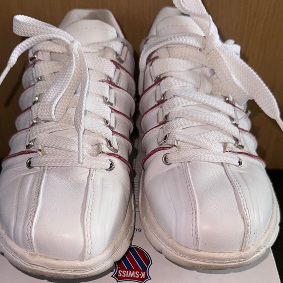 K-Swiss White Sneakers with Red Details - Picture 2 of 8